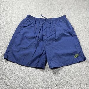 Nike Shorts Mens XL Blue Nylon Athletic Swoosh Lined Vintage 90s Graphic